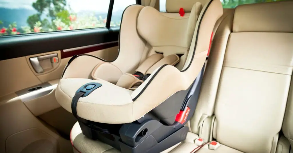 baby car seat on the back seat of the car