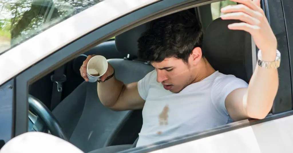 spilled food or drinks in the car