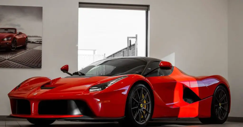 red Ferrari LaFerrari front side view