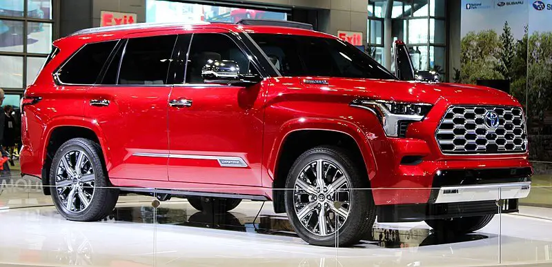 2023 red Toyota Sequoia front side view