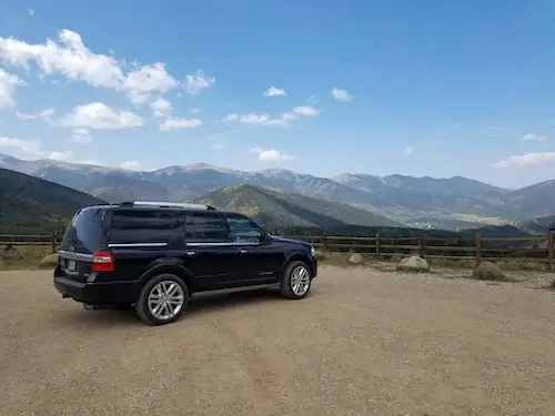 black Ford Expedition in the mountains
