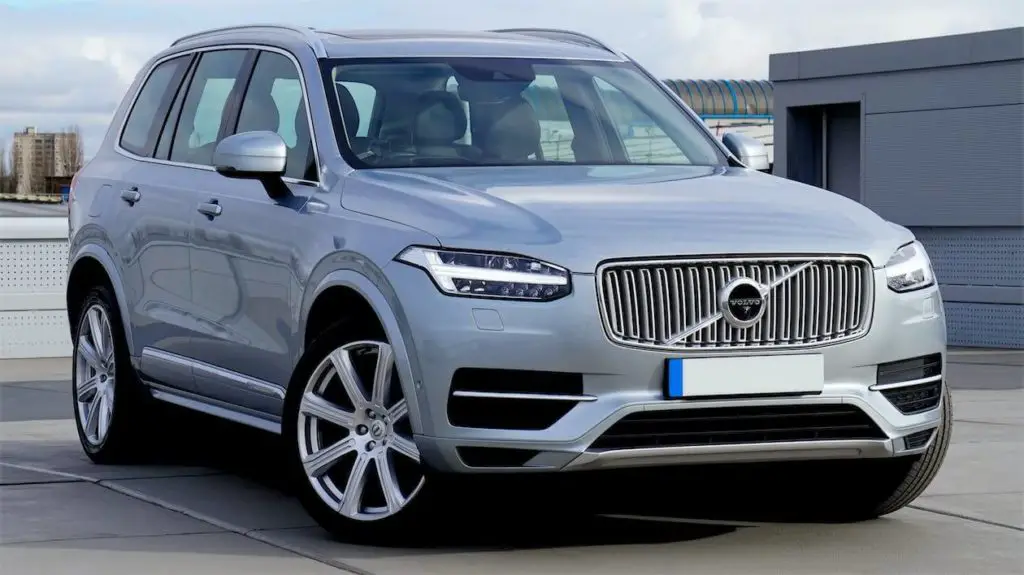 from side view of a silver Volvo XC90 